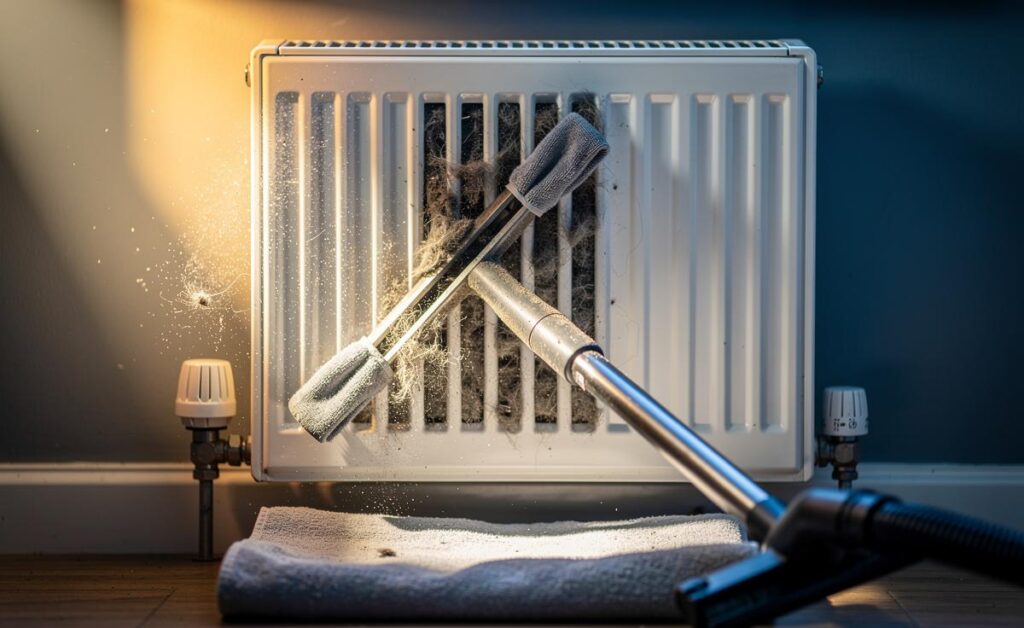 How a sock and tongs clean radiators perfectly, heating engineers ...