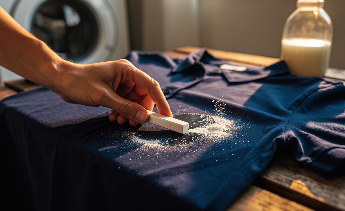 Why rubbing chalk on grease stains works, according to laundry experts