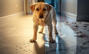 Illustration of the best and worst types of flooring for homes with dogs