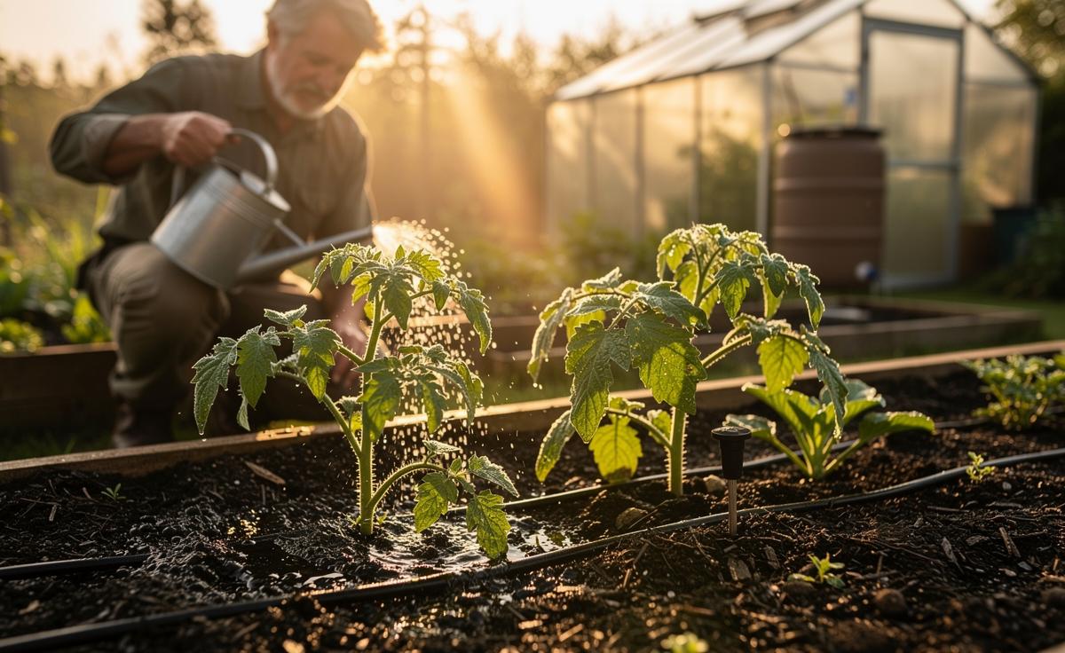 A gardener shares the best time of day to water plants for optimal growth without wasting water.